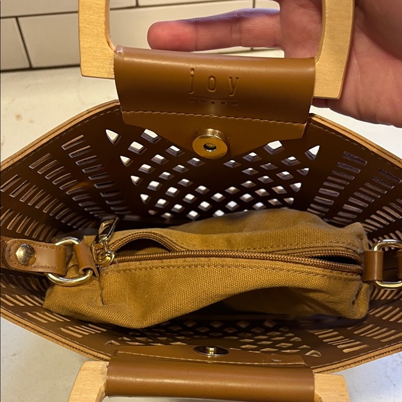 Joy Susan Tan Geometric Cutout Tote - Picture 3 of 8